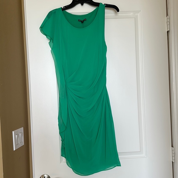 Express Green Dress. Hits just above the knees. Side zip, flattering fit. - Picture 1 of 5